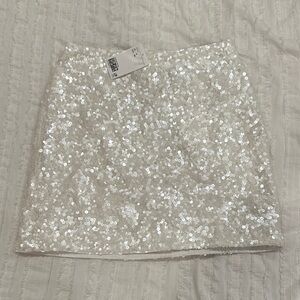 H&M Crème Sequin Skirt